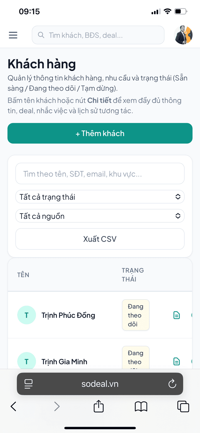 Giao diện SổDeal trên điện thoại
